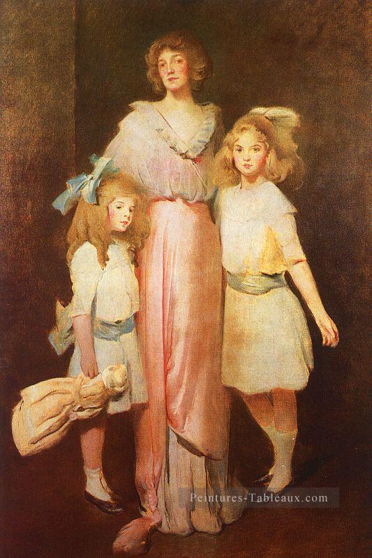 Mme Daniels avec Deux enfants John White Alexander Peintures à l'huile